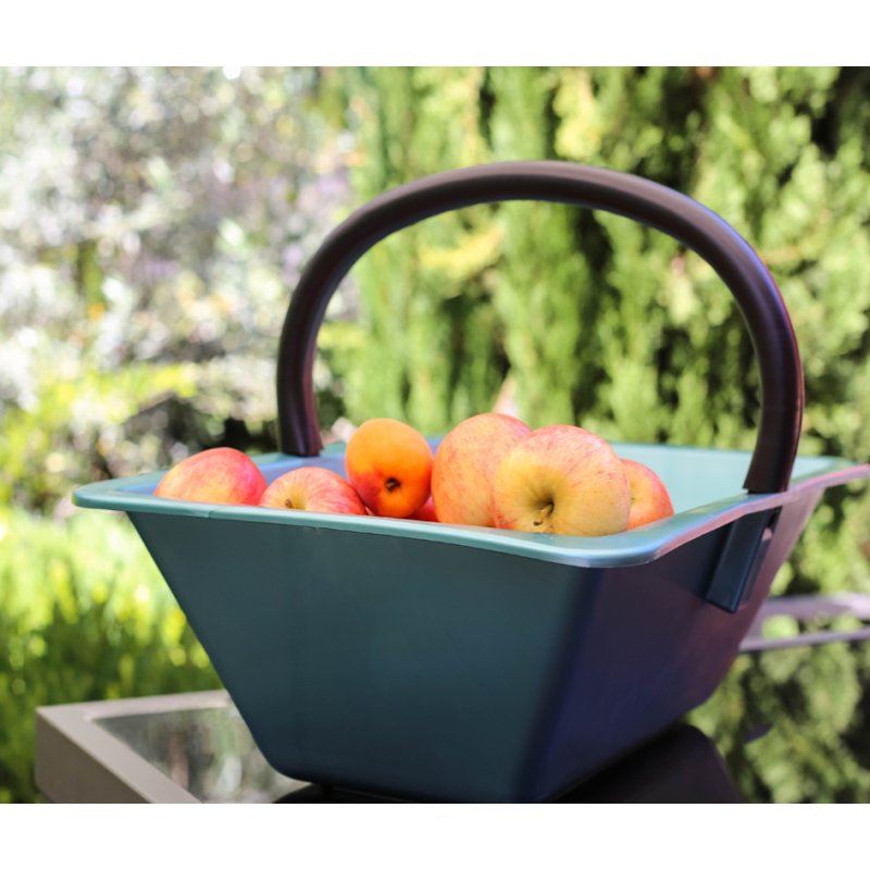 EDA panier de rangement avec poignée, 14 litres, plastique vert, poignée noire